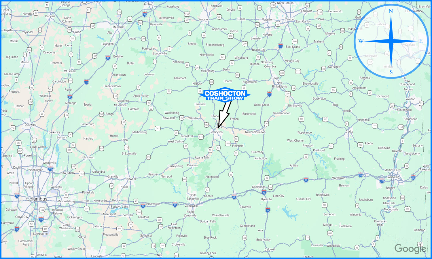 Coshocton Train Show Map 3