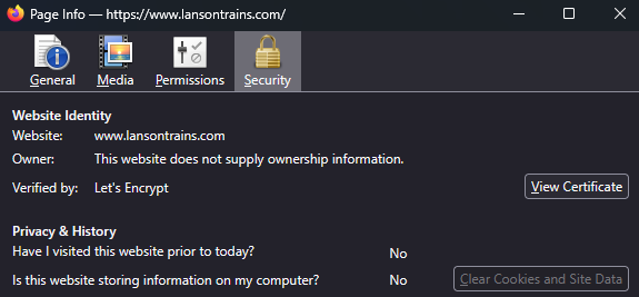 LANSONTRAINS.COM - NO COOKIES