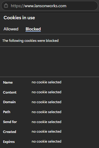LANSONWORKS.COM - NO COOKIES